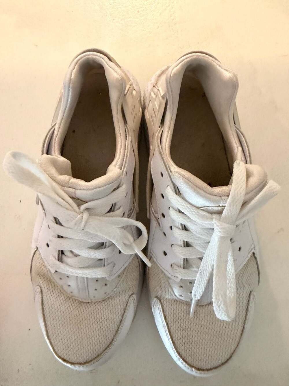 Nike Air Huarache Triple White Sneakers 6